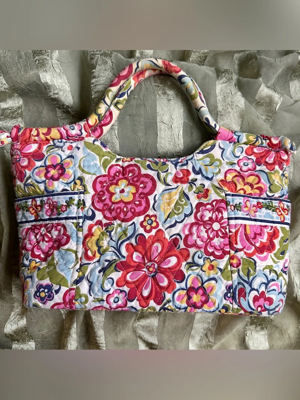 Y2K Vera Bradley Hope Garden Floral White Pink Handbag